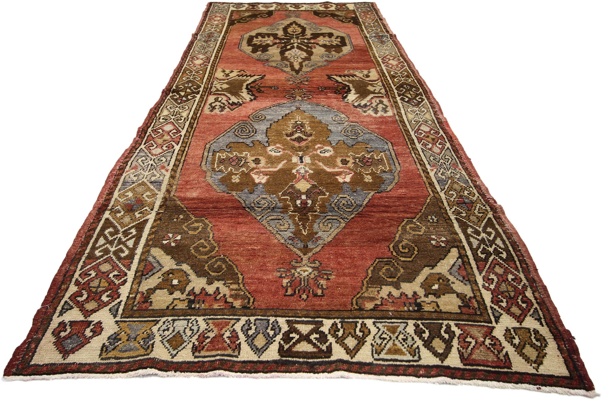 4 x 10 Vintage Turkish Oushak Rug 50228