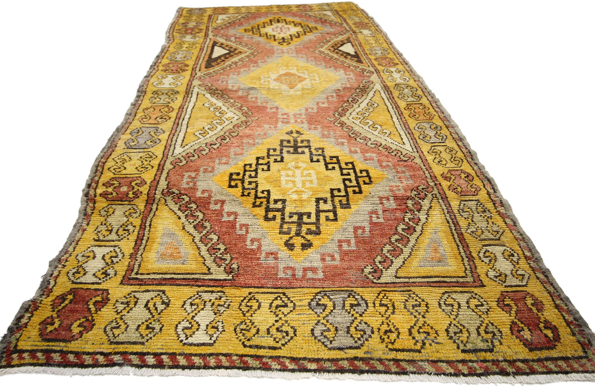 4 x 10 Vintage Turkish Oushak Runner 50238