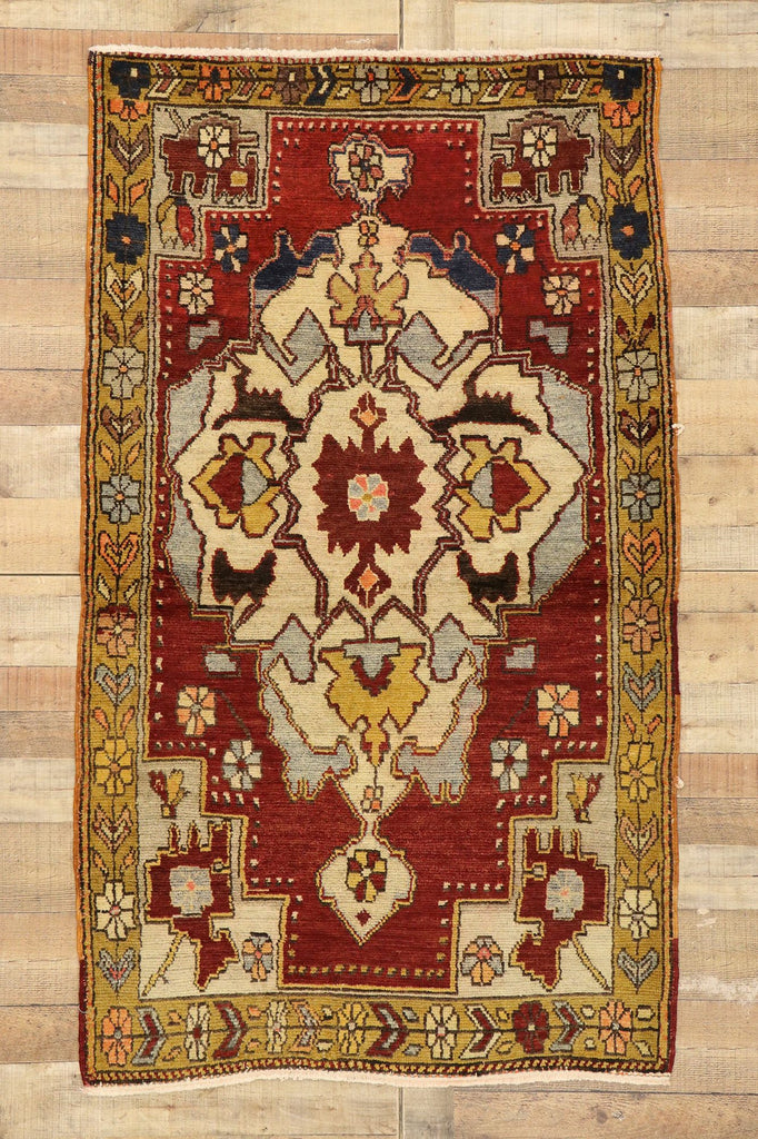 4 x 6 Vintage Red Turkish Oushak Rug 50241