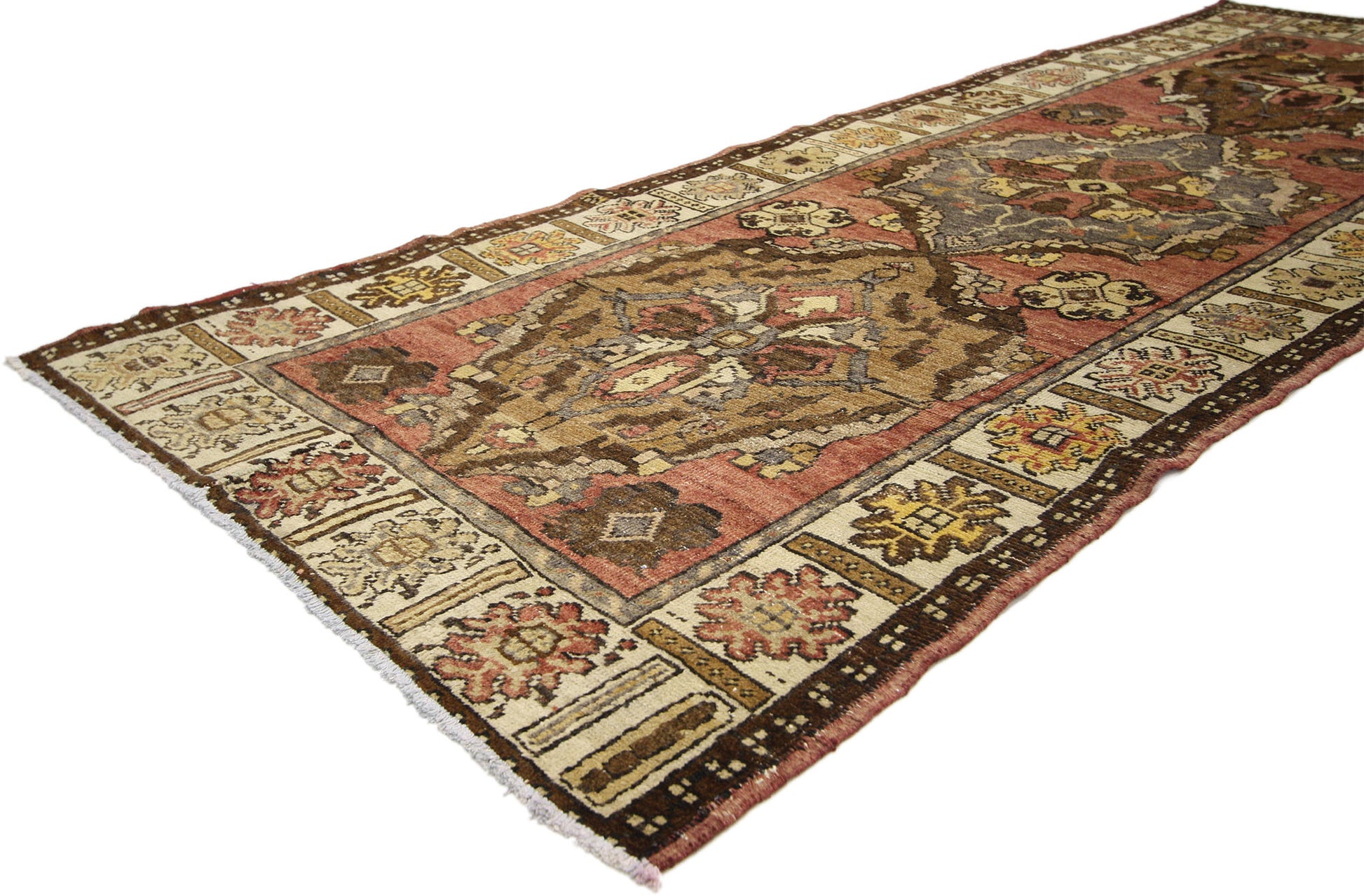 4 x 10 Vintage Turkish Oushak Rug 50256