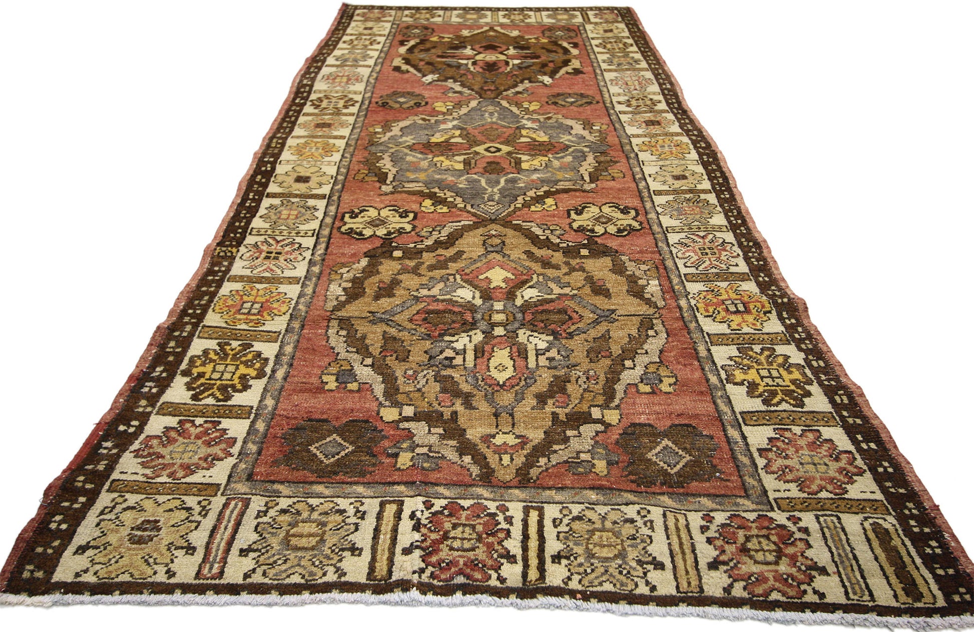 4 x 10 Vintage Turkish Oushak Rug 50256