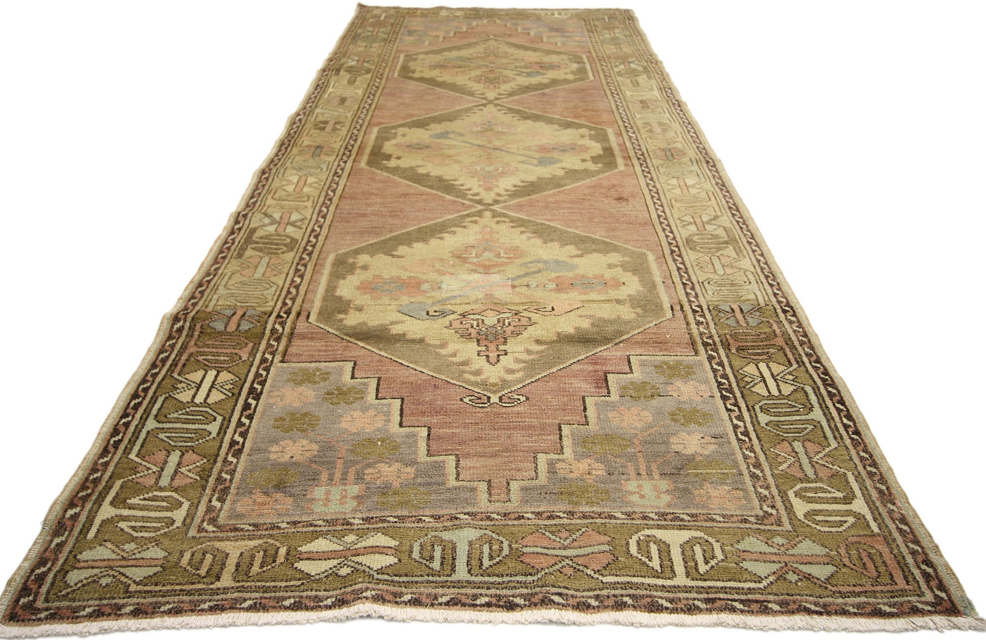 4 x 10 Vintage Oushak Rug 50267