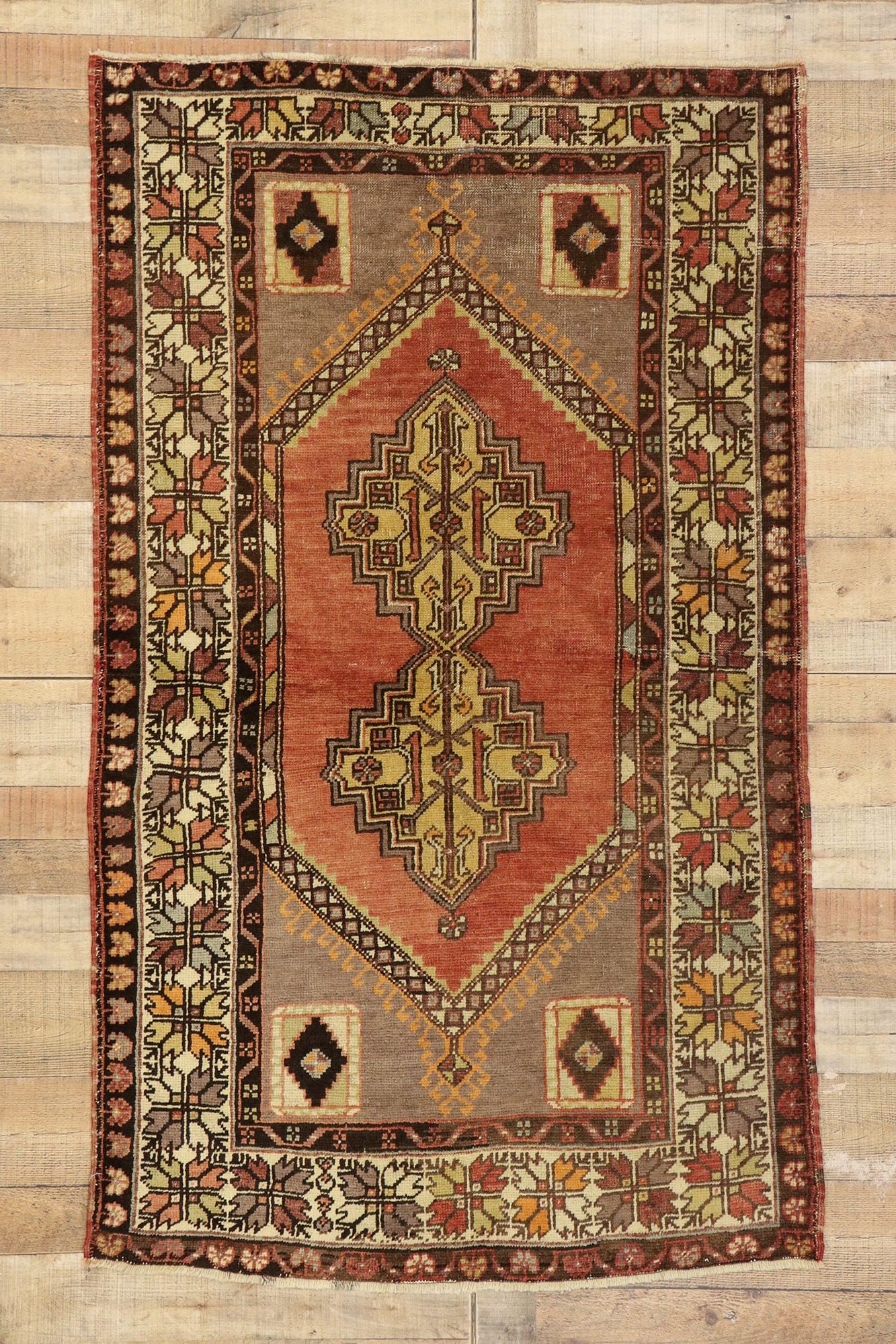 4 x 6 Vintage Turkish Oushak Rug 50289