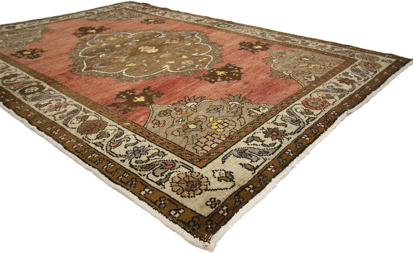 4 x 6 Vintage Turkish Oushak Rug 50303