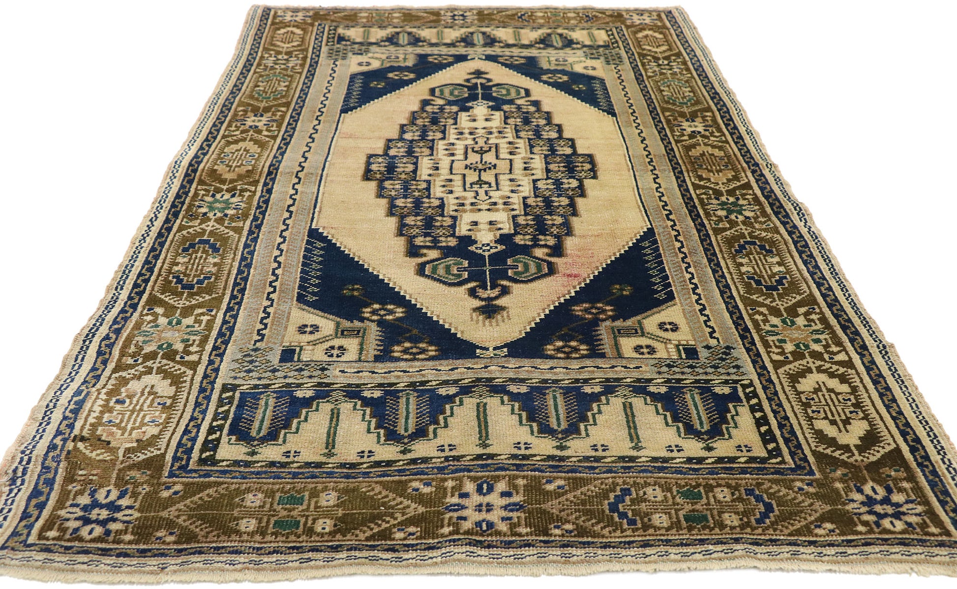 4 x 7 Vintage Turkish Oushak Rug 50304