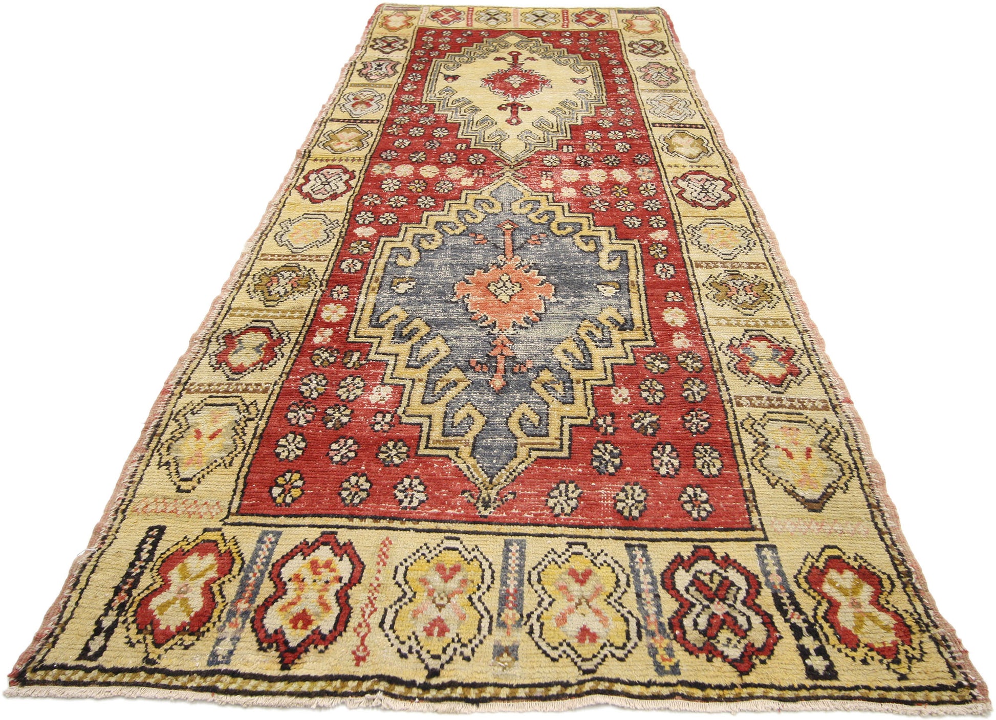 3 x 9 Antique Turkish Oushak Rug 50317