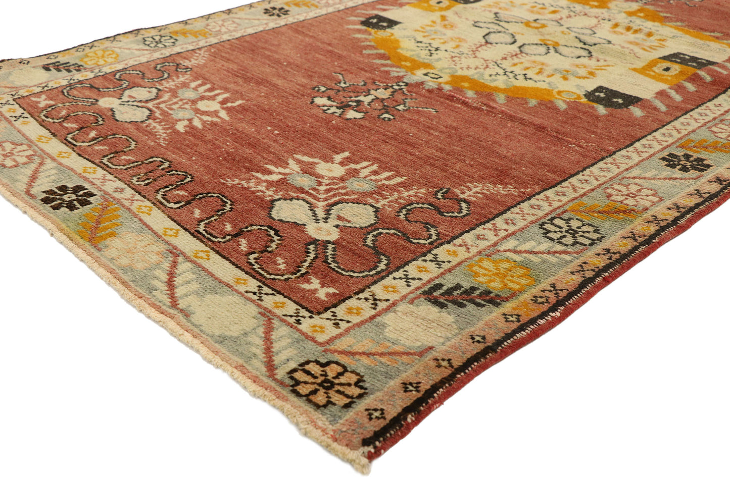 3 x 6 Vintage Turkish Oushak Rug 50338