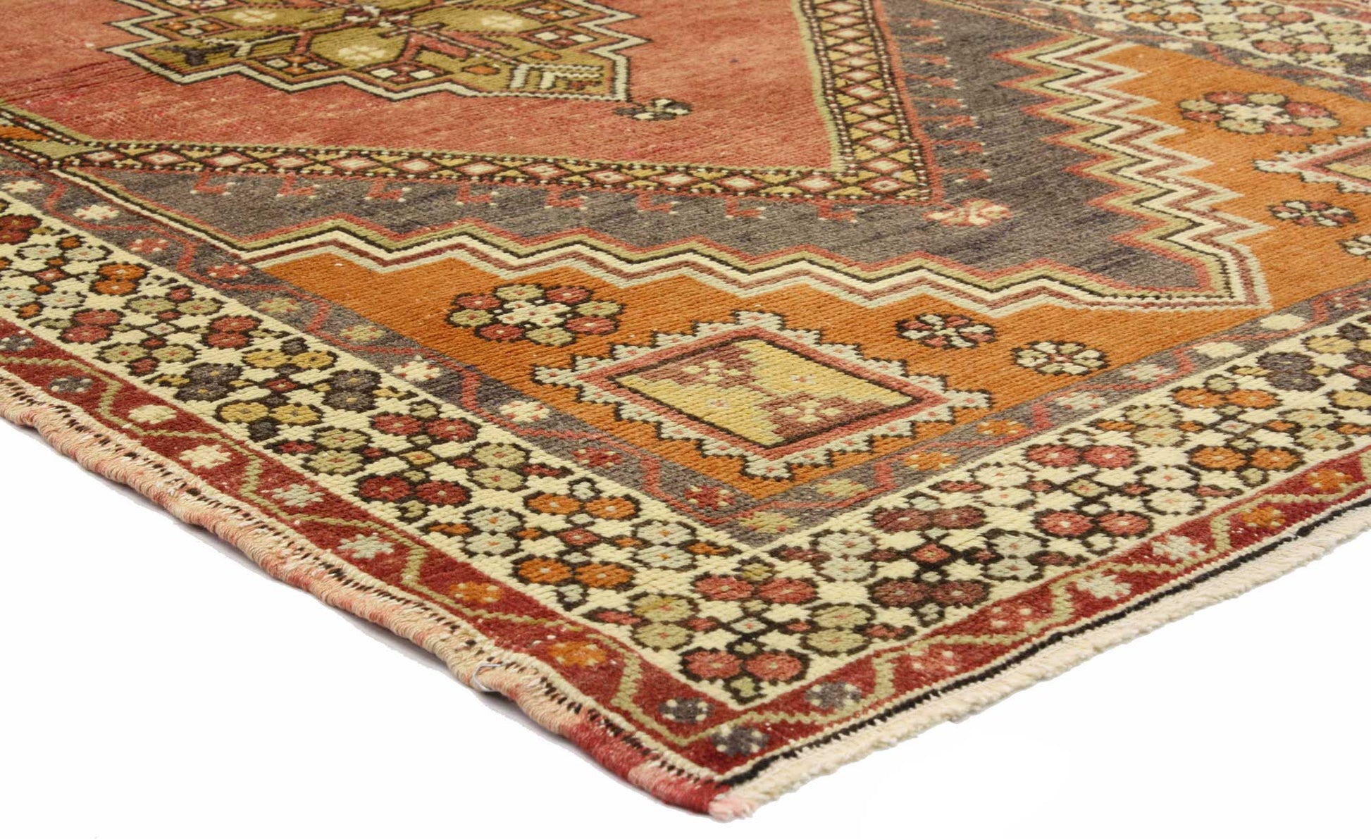 4 x 6 Vintage Turkish Oushak Rug 50339
