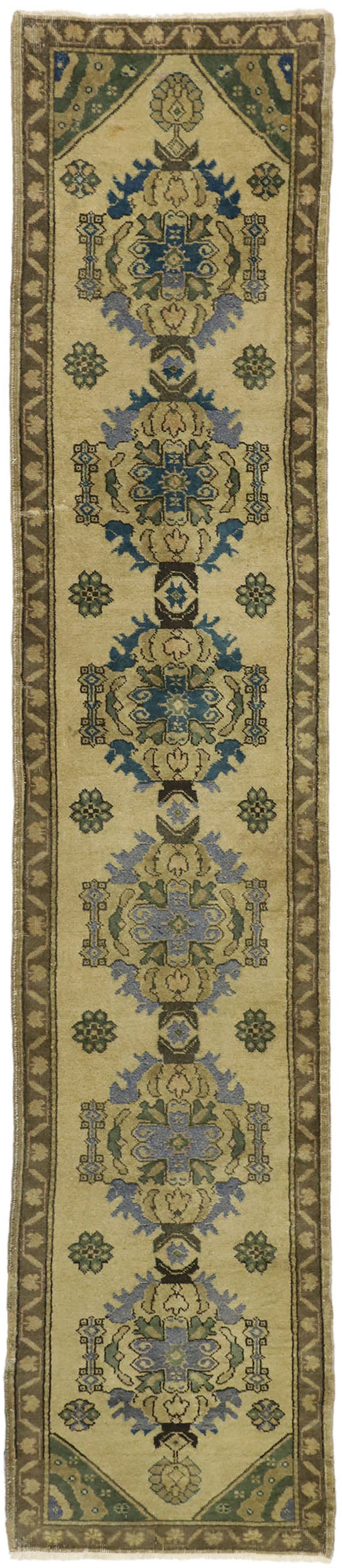 2 x 11 Vintage Turkish Oushak Runner 50345