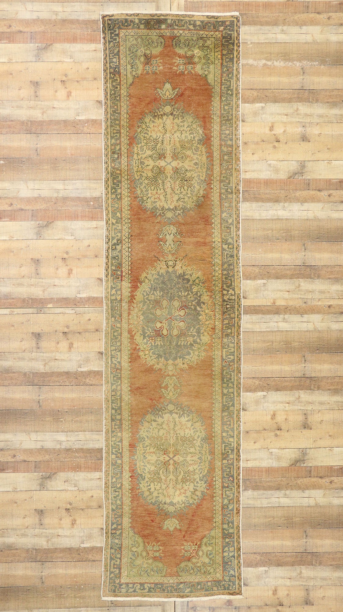3 x 13 Vintage Turkish Oushak Runner 50363