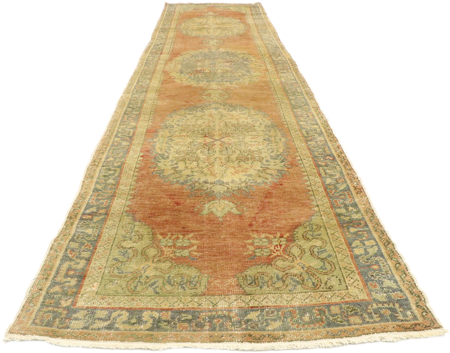 3 x 13 Vintage Turkish Oushak Runner 50363