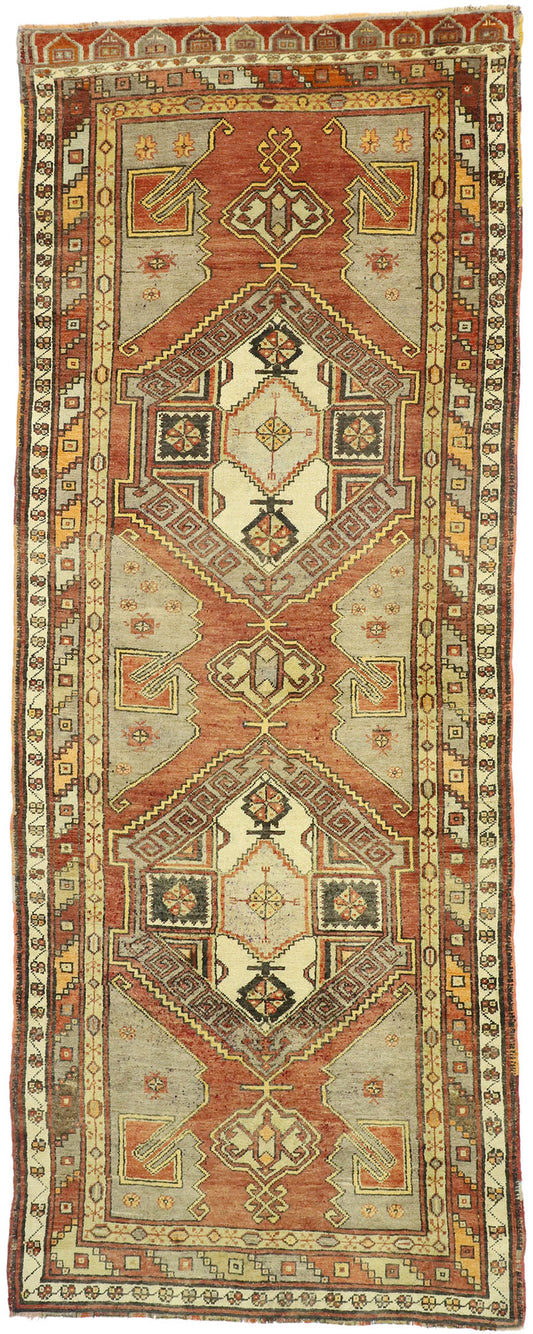 4 x 11 Vintage Turkish Oushak Rug 50407