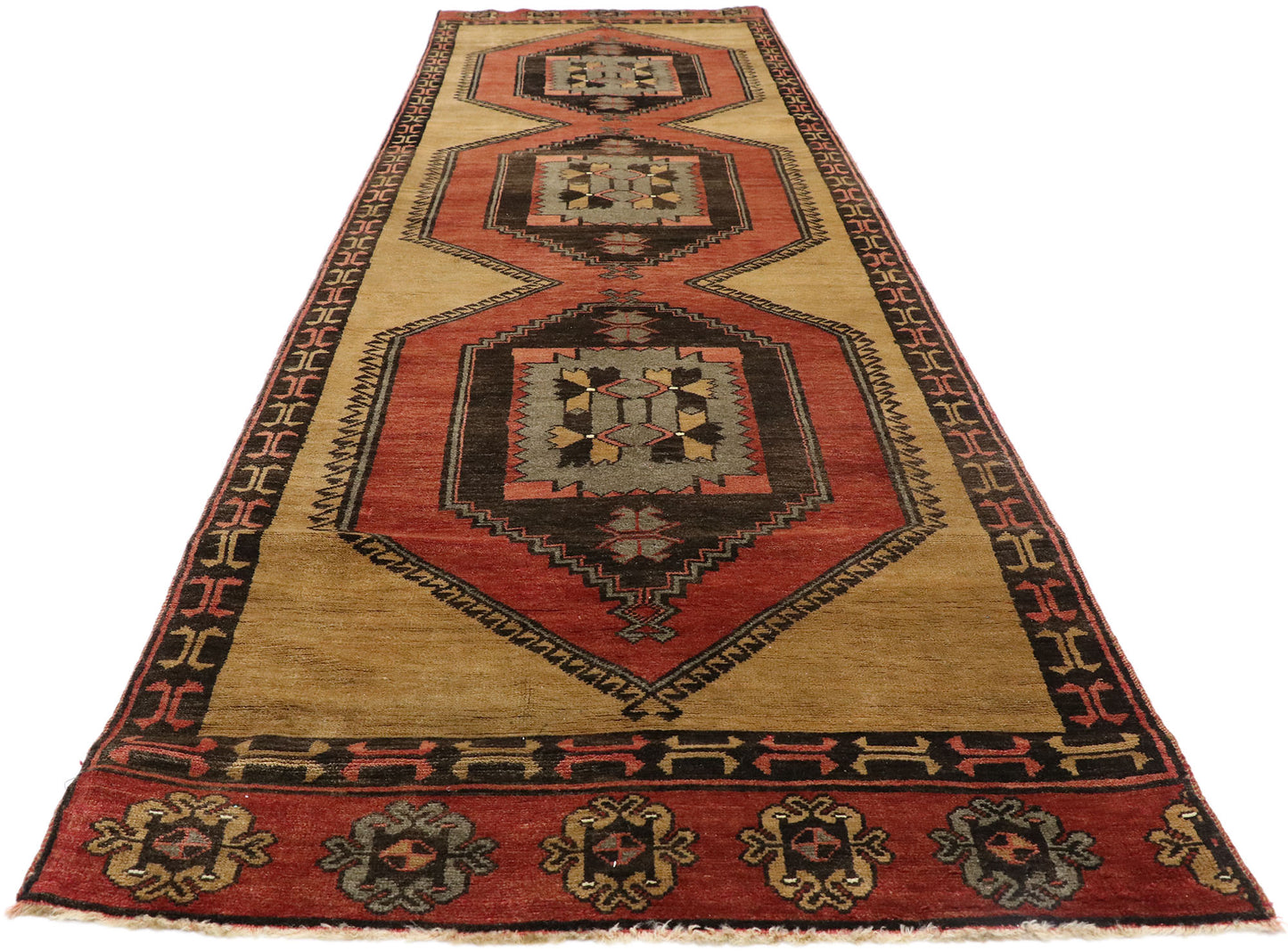 3 x 12 Vintage Oushak Runner 50445
