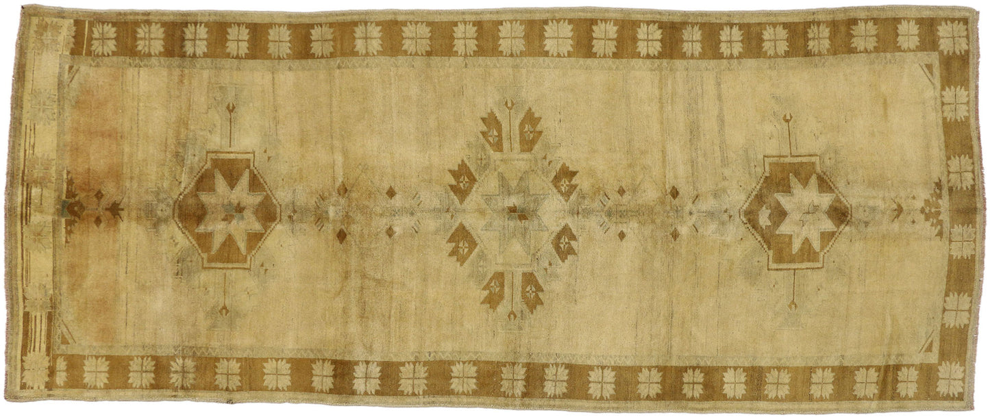 5 x 12 Vintage Neutral Turkish Oushak Rug 50447