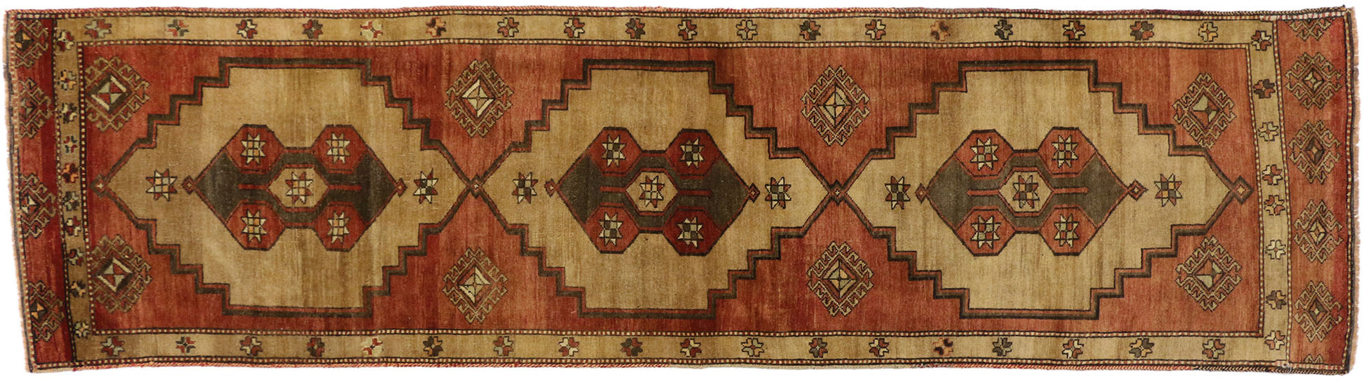3 x 10 Vintage Oushak Runner 50459