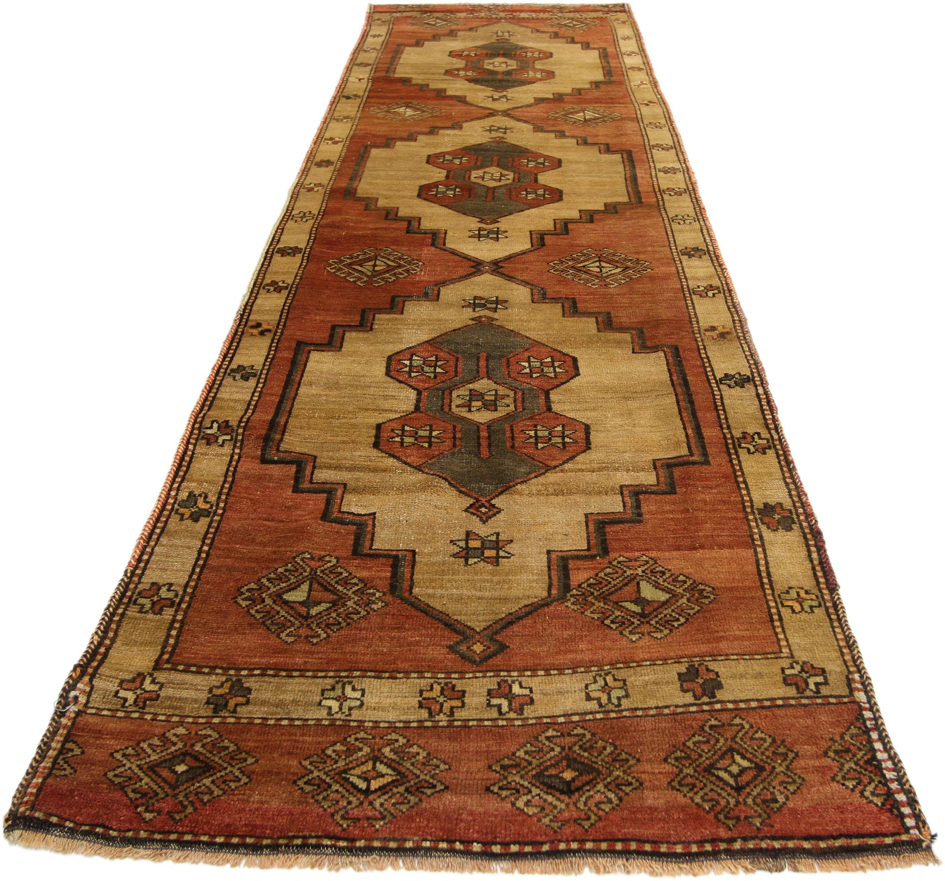 3 x 10 Vintage Oushak Runner 50459
