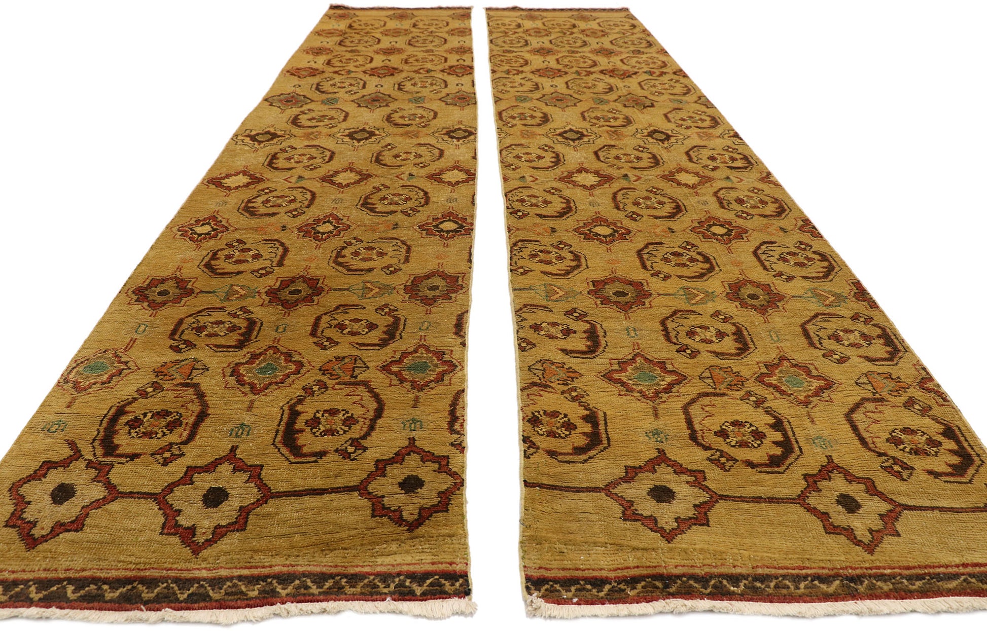 2 x 12 Vintage Turkish Oushak Rug 50463