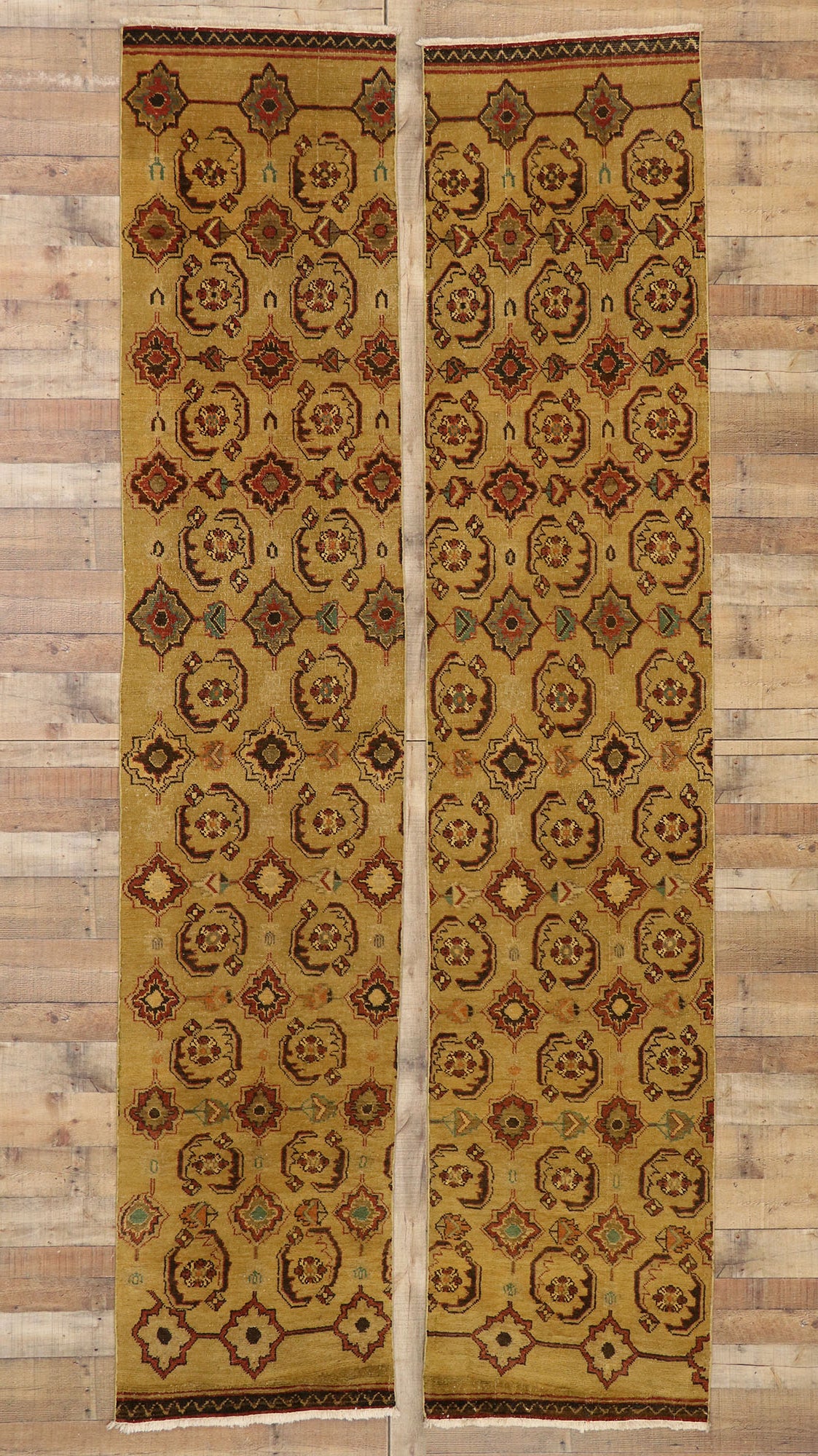 2 x 12 Vintage Turkish Oushak Rug 50464