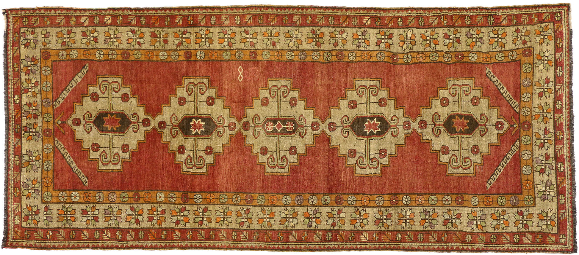 5 x 12 Vintage Turkish Oushak Rug 50468