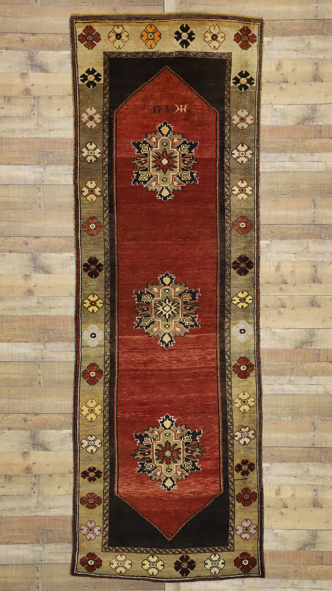 4 x 11 Vintage Turkish Oushak Rug 50474