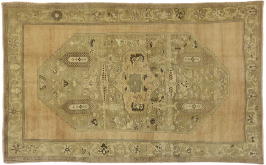 6 x 9 Vintage Turkish Oushak Rug 50483