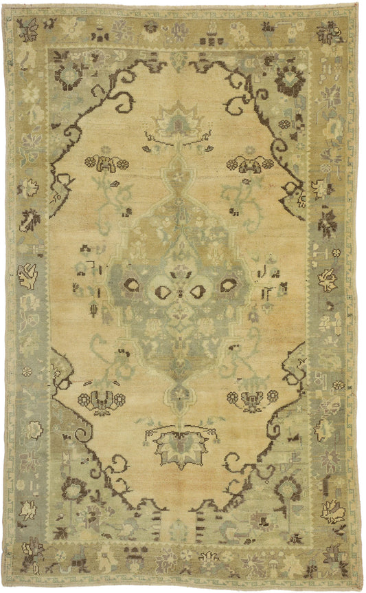 5 x 9 Vintage Turkish Oushak Rug 50487