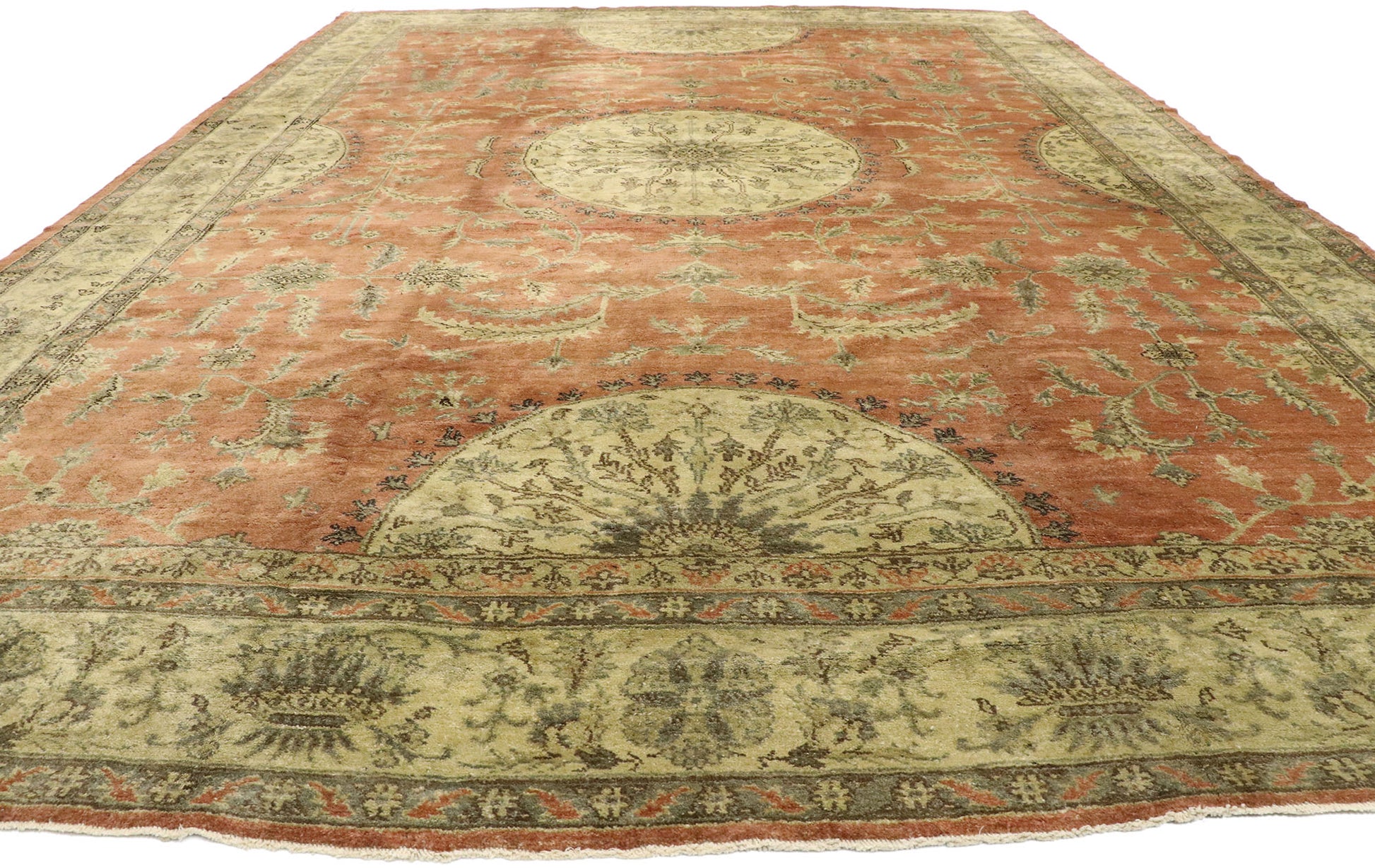 9 x 14 Vintage Turkish Oushak Rug 50499