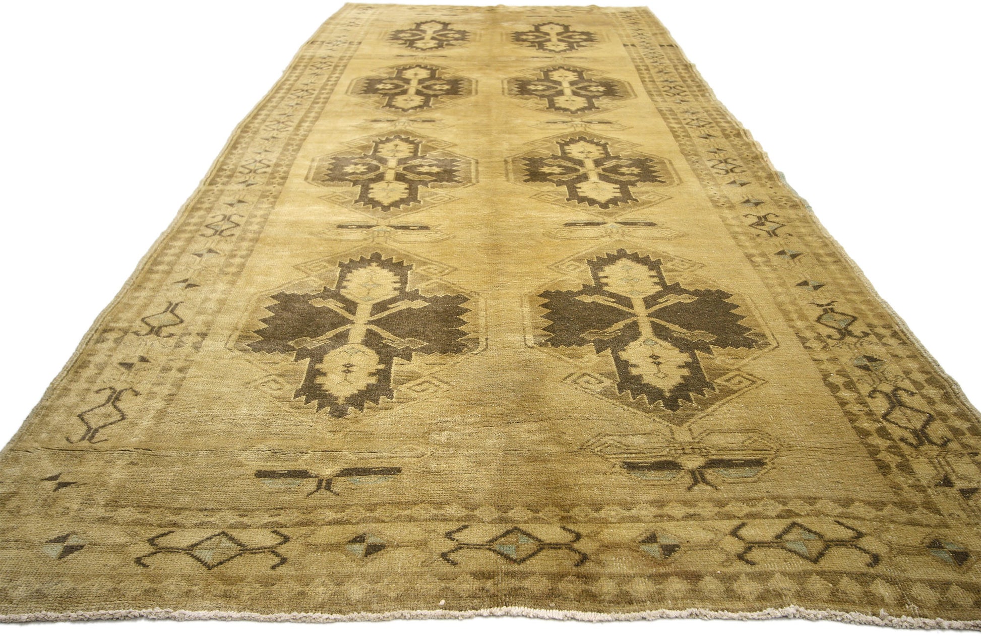 5 x 13 Vintage Turkish Oushak Rug 50511