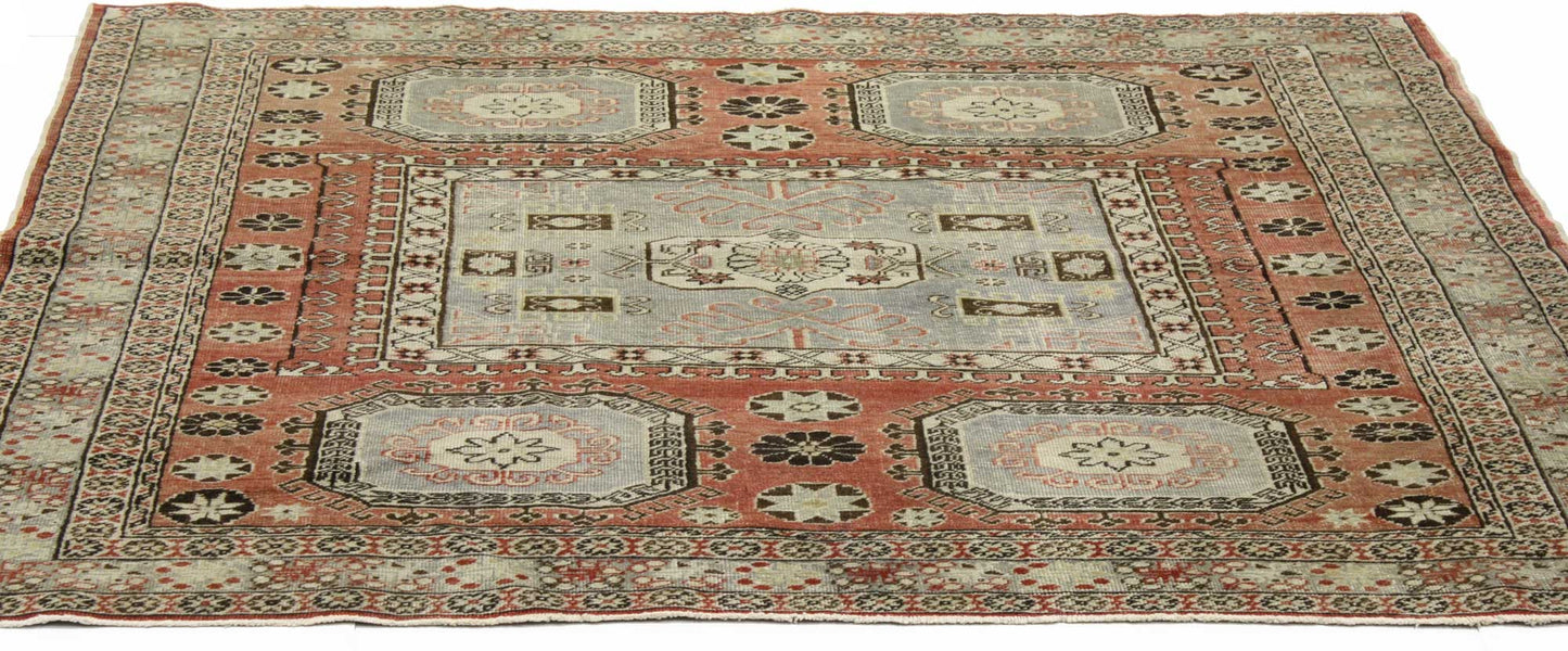 4 x 4 Vintage Turkish Sivas Rug 50529