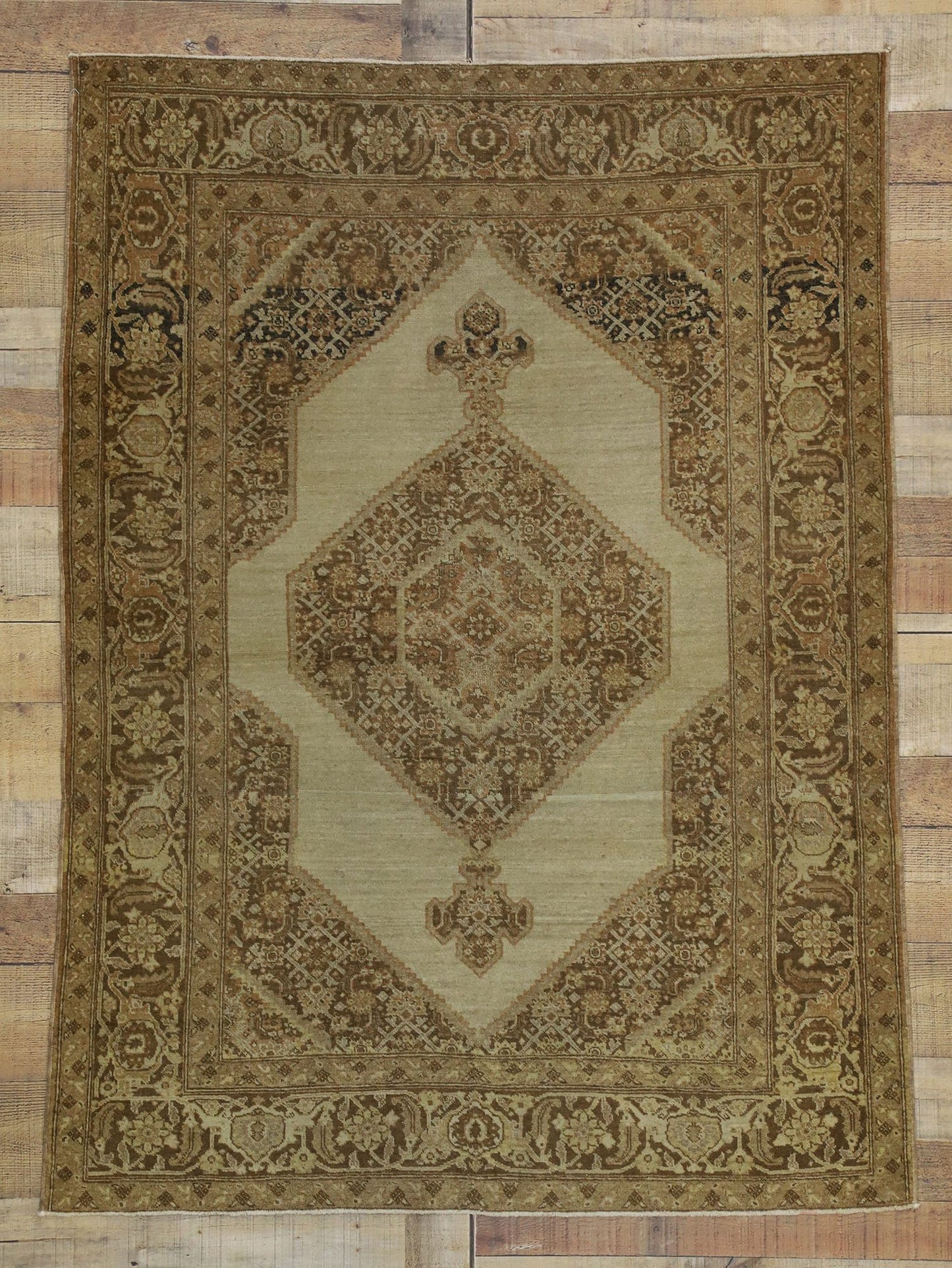 4 x 5 Antique Persian Tabriz Rug 50531