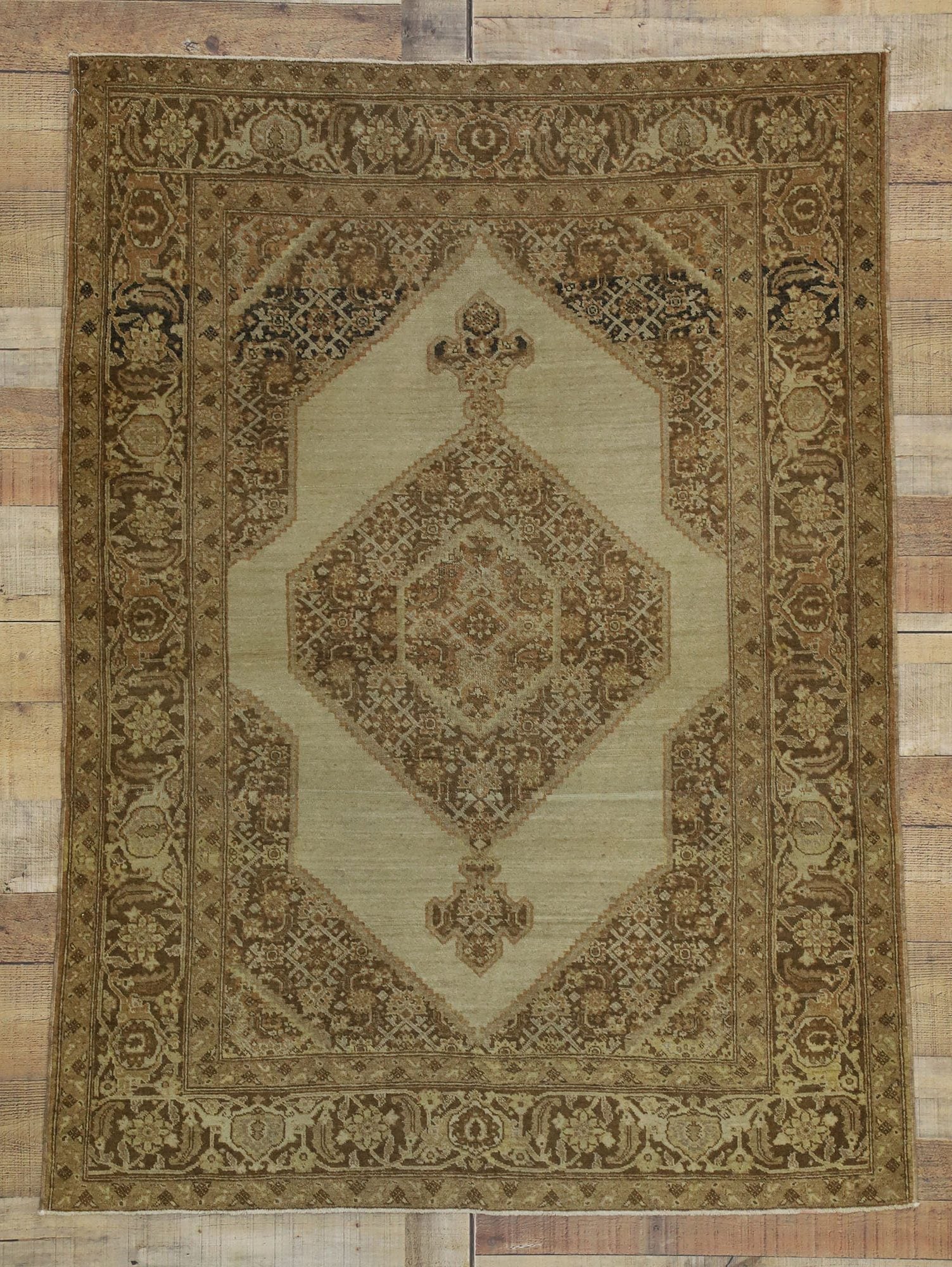 4 x 5 Antique Persian Tabriz Rug 50531