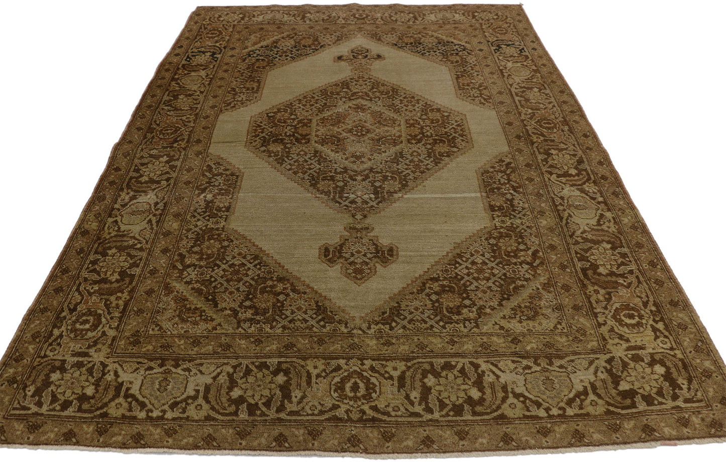 4 x 5 Antique Persian Tabriz Rug 50531