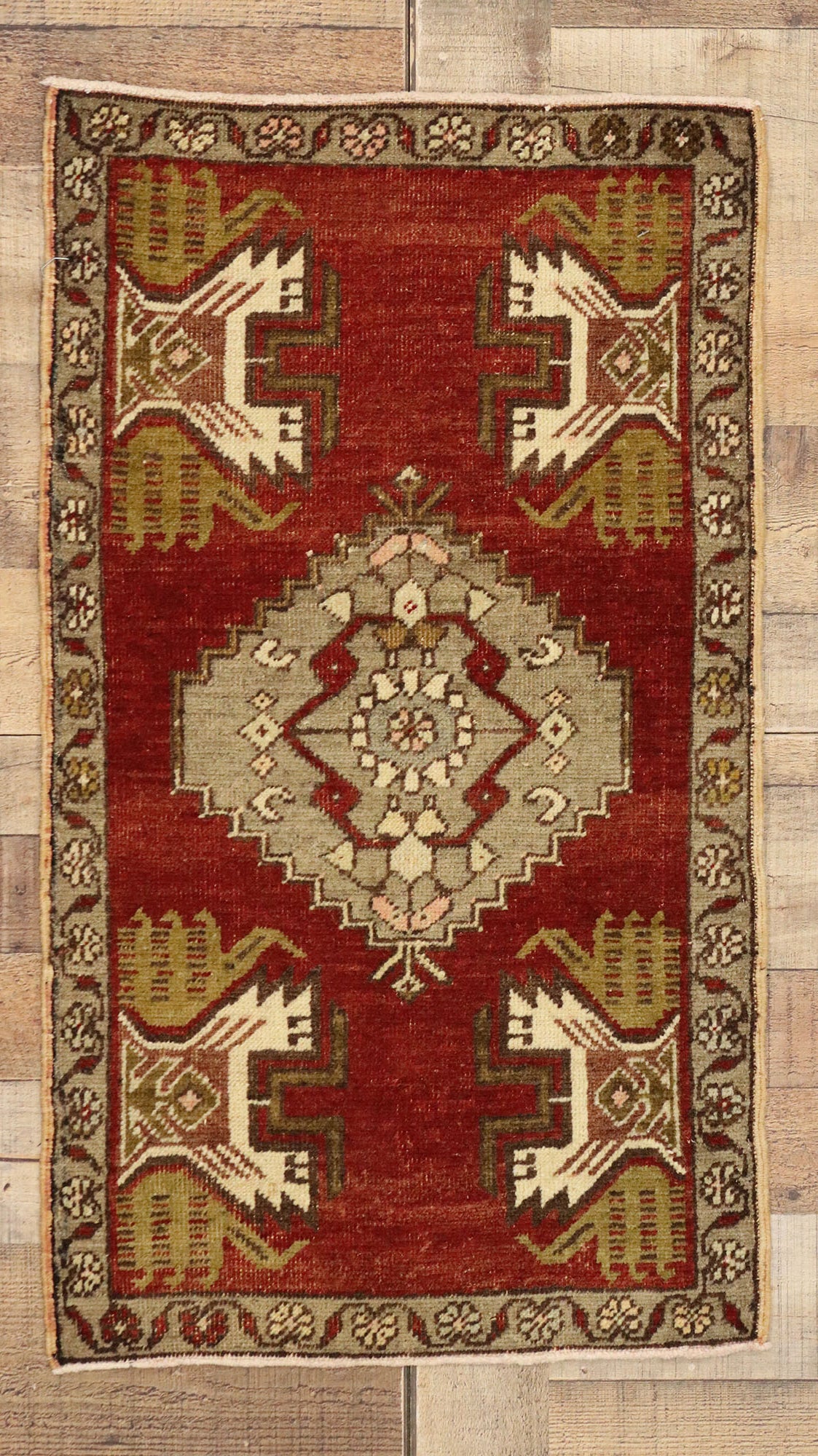 2 x 3 Vintage Turkish Yastik Rug 50547