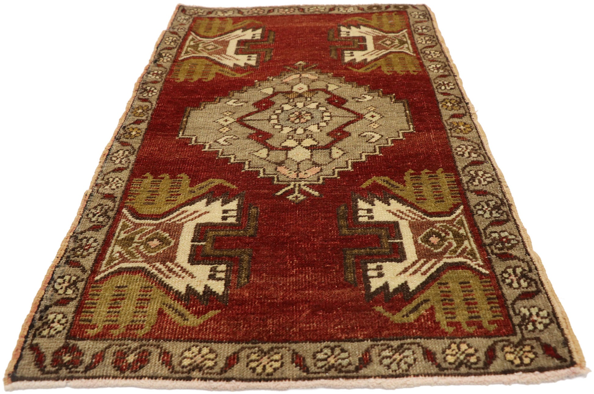 2 x 3 Vintage Turkish Yastik Rug 50547