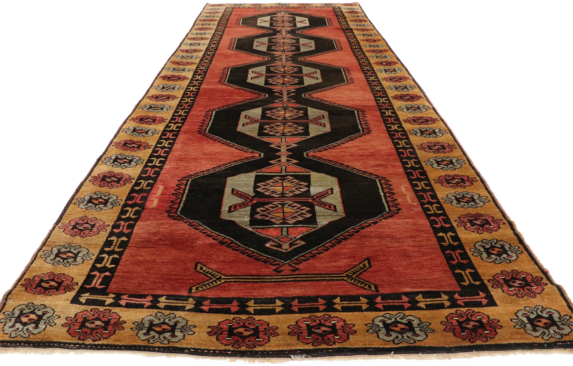 4 x 13 Vintage Oushak Rug 50567