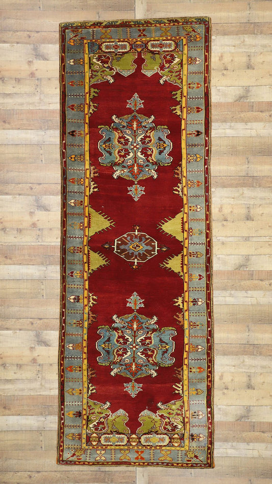 4 x 12 Vintage Turkish Oushak Runner 50587