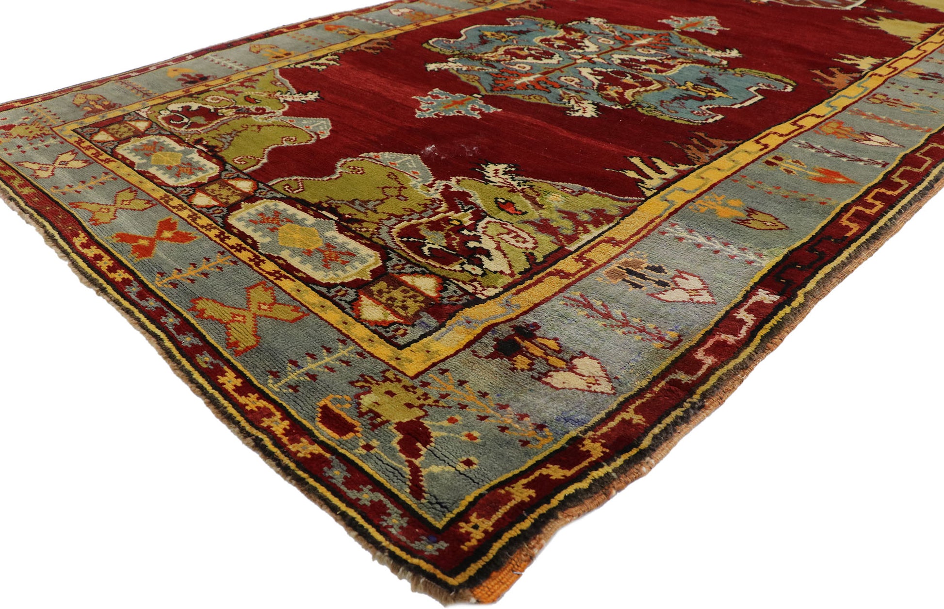 4 x 12 Vintage Turkish Oushak Runner 50587