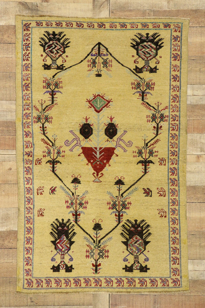 3 x 5 Vintage Turkish Oushak Rug 50633