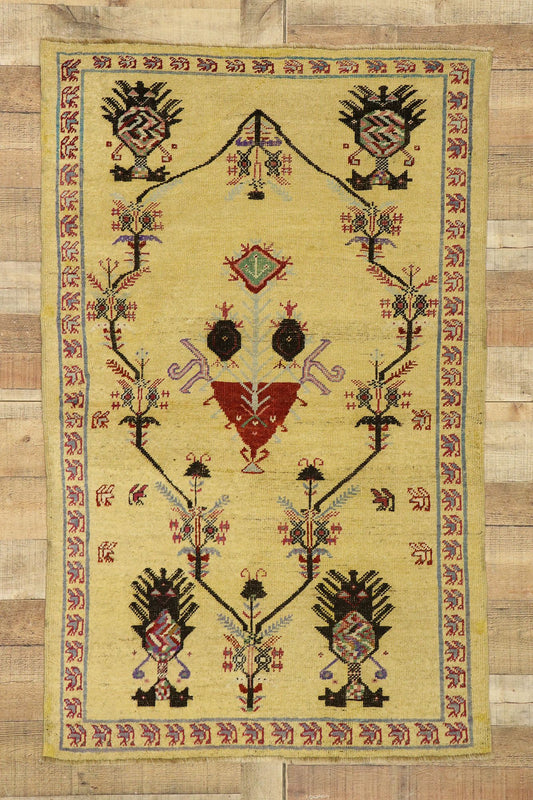 3 x 5 Vintage Turkish Oushak Rug 50633