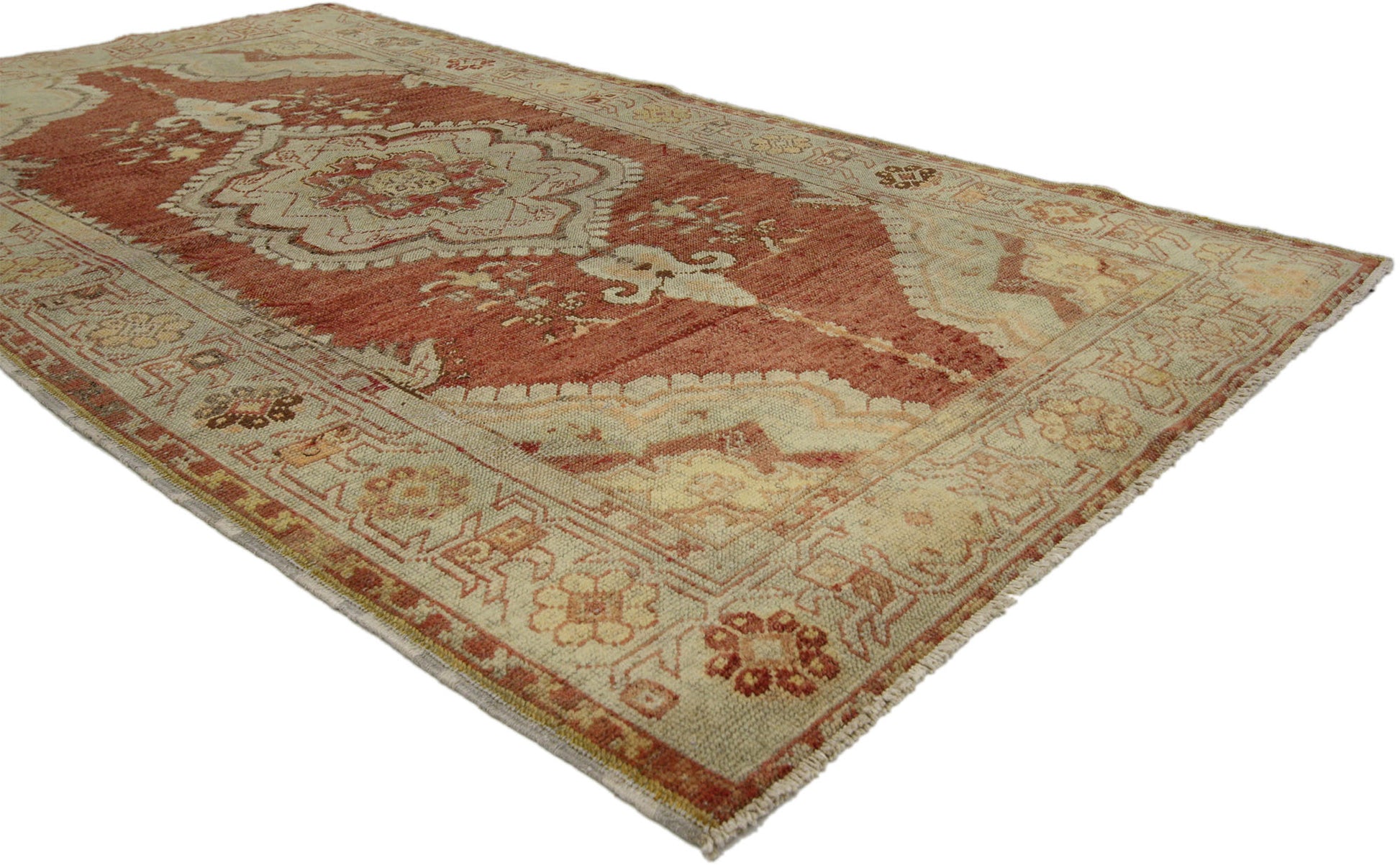 3 x 6 Vintage Turkish Oushak Rug 50636