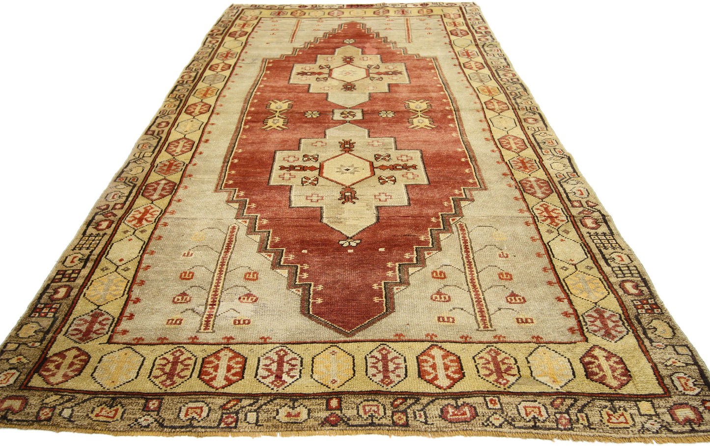 4 x 8 Vintage Turkish Oushak Rug 50643