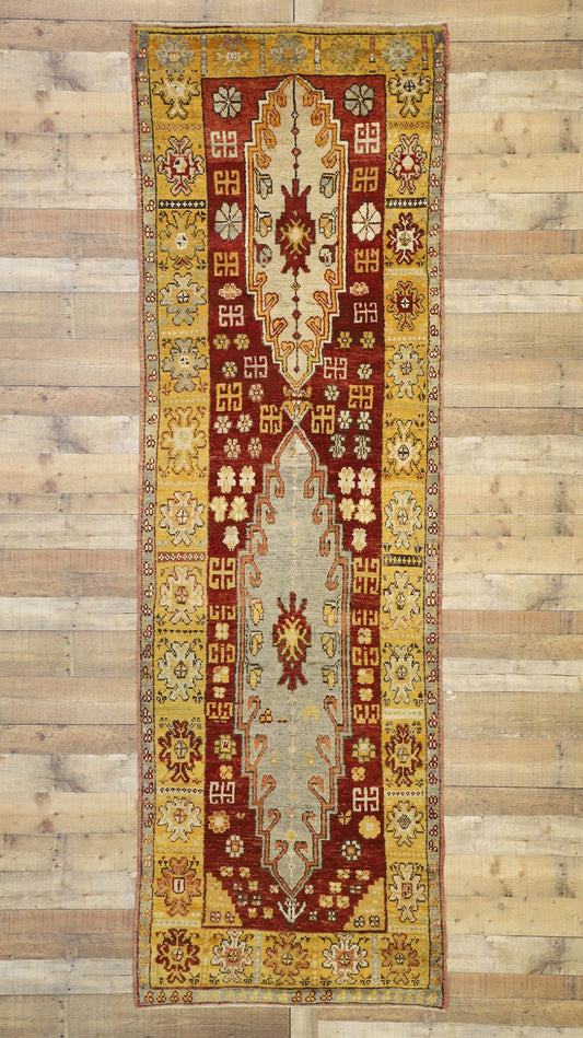 3 x 11 Vintage Turkish Oushak Runner 50651