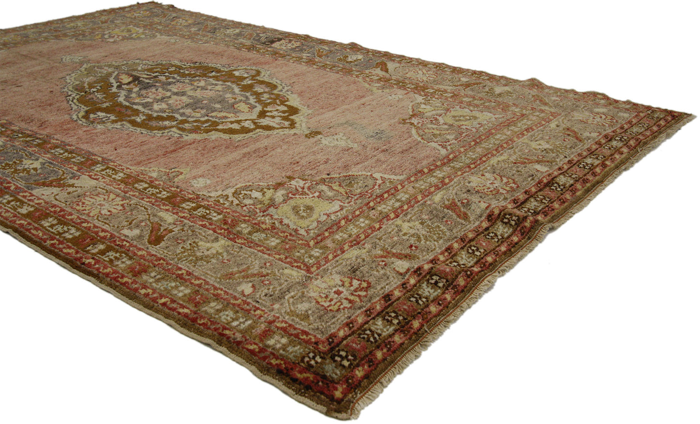 4 x 5 Vintage Turkish Oushak Rug 50656