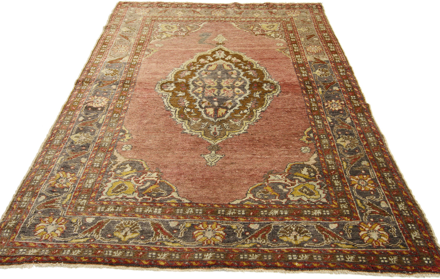 4 x 5 Vintage Turkish Oushak Rug 50656