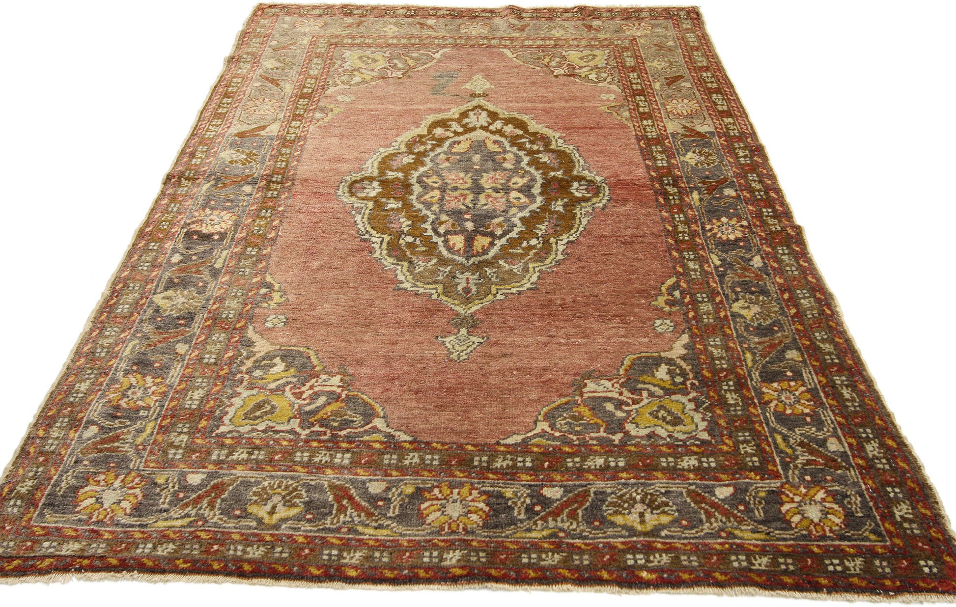 4 x 5 Vintage Turkish Oushak Rug 50656
