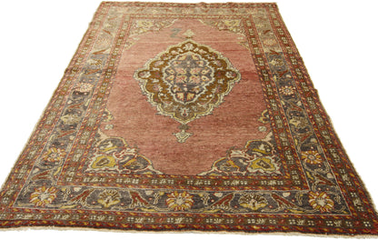 4 x 5 Vintage Turkish Oushak Rug 50656