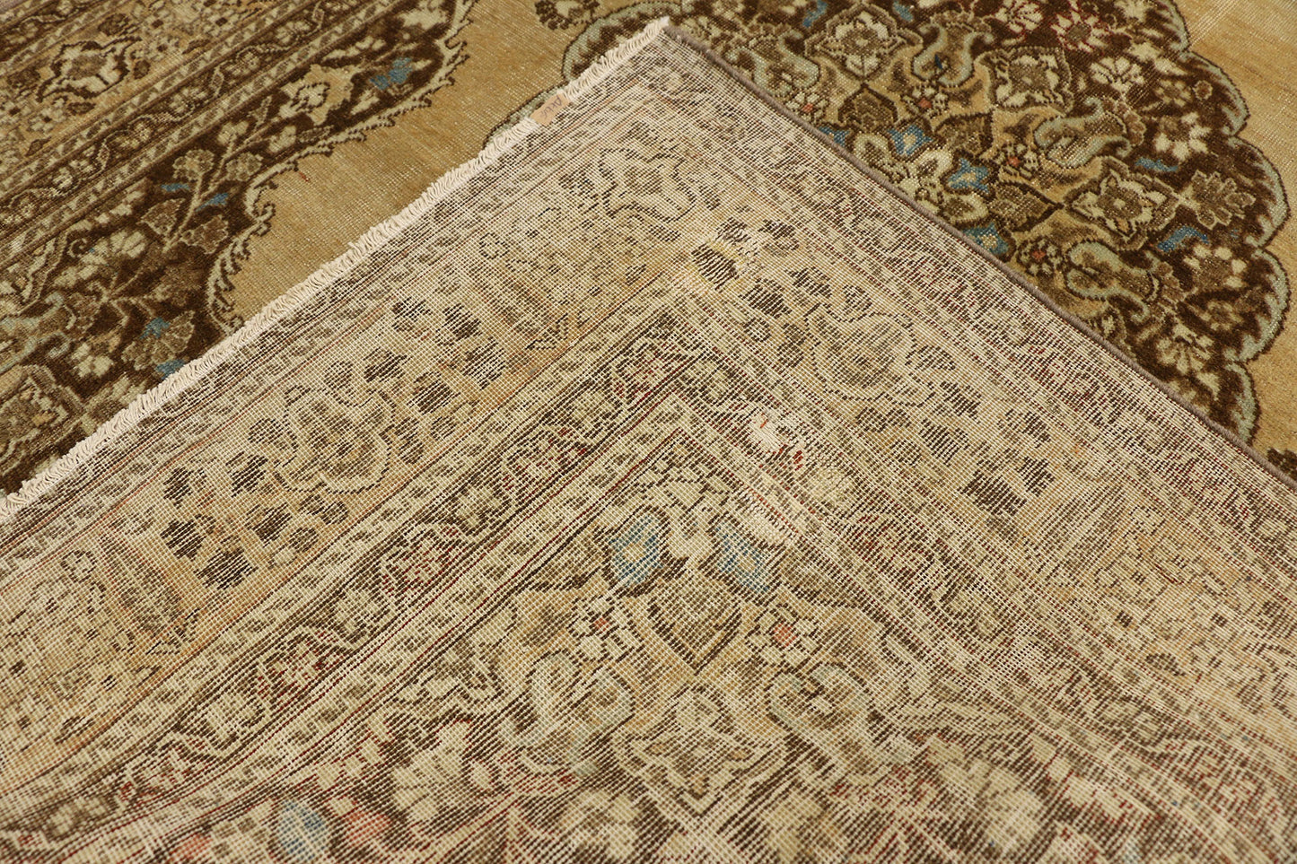 4 x 5 Distressed Antique Persian Tabriz Rug 50671
