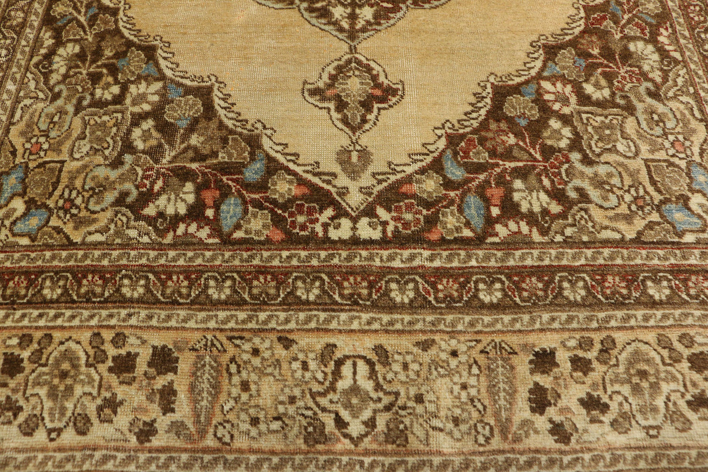 4 x 5 Distressed Antique Persian Tabriz Rug 50671