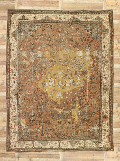 10 x 13 Antique Turkish Oushak Rug 50763