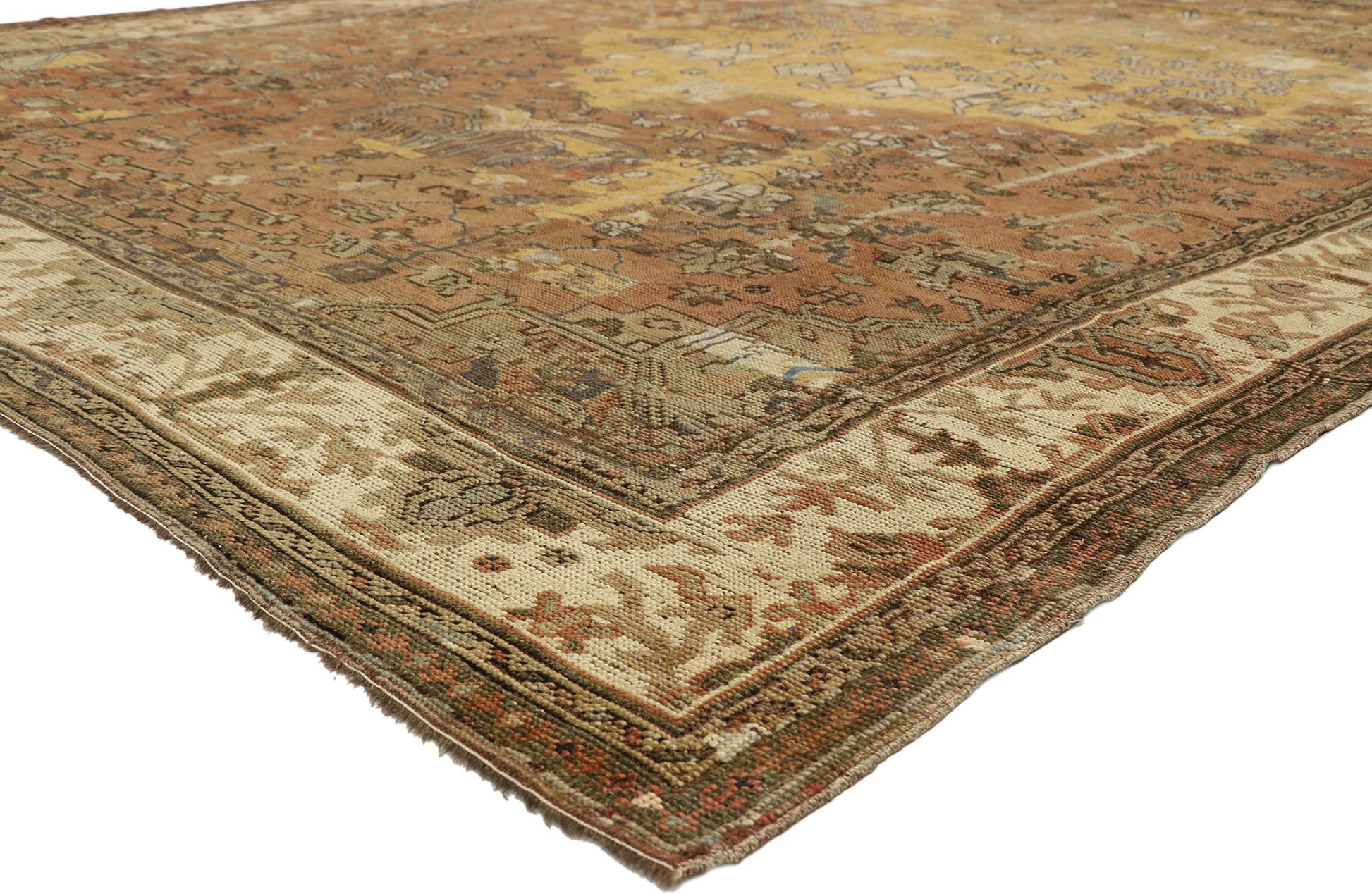 10 x 13 Antique Turkish Oushak Rug 50763